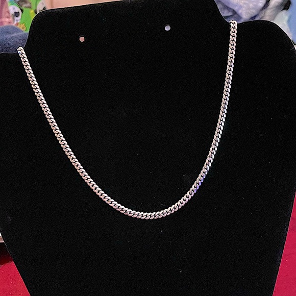 .925 STERLING SILVER: 3mm 20in Solid Cuban/Curb Link Chain - Picture 1 of 14